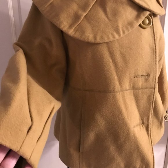 Camel Mustard crop style swing Jacket L Mossimo - Picture 6 of 7